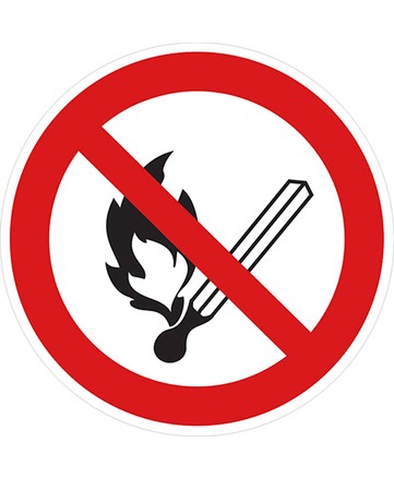 Самоклеящаяся этикетка: Ф180мм «Запрещается пользоваться открытым огнем и курить» арт. YPC40-ZPKUR-1-010