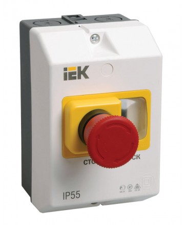 Защитная оболочка с кнопкой «Стоп» IP54 ИЭК арт. DMS11D-PC55