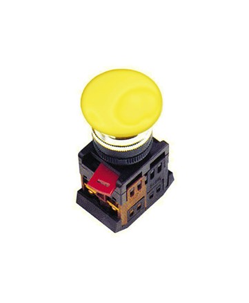 Кнопка AEА-22 «Грибок» желтый d22мм 1з+1р ИЭК арт. BBG30-AEA-K05