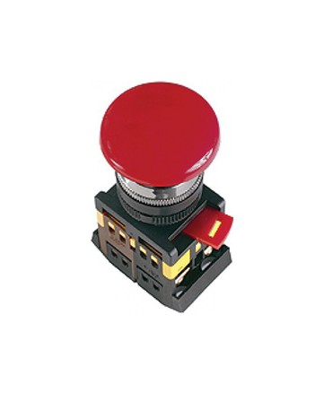 Кнопка AEAL22 «Грибок»с фиксацией красный d22мм  240В 1з+1р ИЭК арт. BBG60-AEAL-K04