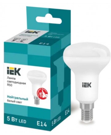 Лампа светодиодная ECO R50 рефлектор 5Вт 230В 4000К E14 IEK арт. LLE-R50-5-230-40-E14