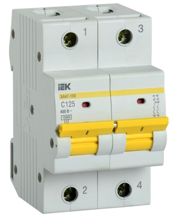 Автоматический выключатель ВА47-150 2Р 125А 15кА х-ка C IEK арт. MVA50-2-125-C