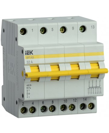 Выключатель-разъединитель трехпозиционный ВРТ-63 4P 32А IEK арт. MPR10-4-032