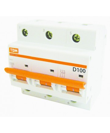 Автоматический выключатель  ВА47-100 3Р 20А 10кА х-ка D, TDM арт. SQ0207-0025