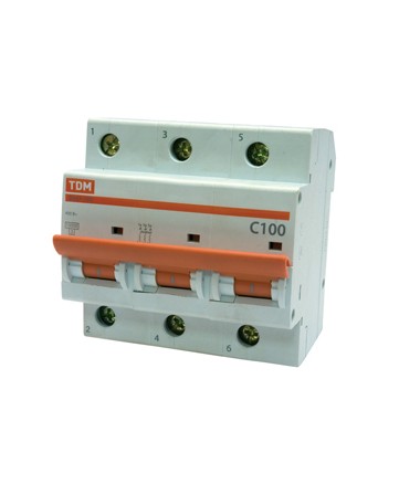Автоматический выключатель  ВА47-100 3Р 63А 10кА  х-ка С, TDM арт. SQ0207-0075