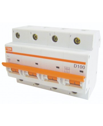 Автоматический выключатель  ВА47-100 4Р 100А 10кА  х-ка С, TDM арт. SQ0207-0088
