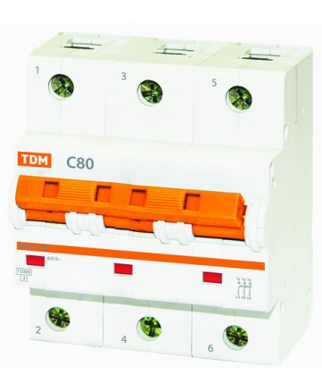 Автоматический выключатель  ВА47-125 3Р 100А 15кА  х-ка С, TDM арт. SQ0208-0083