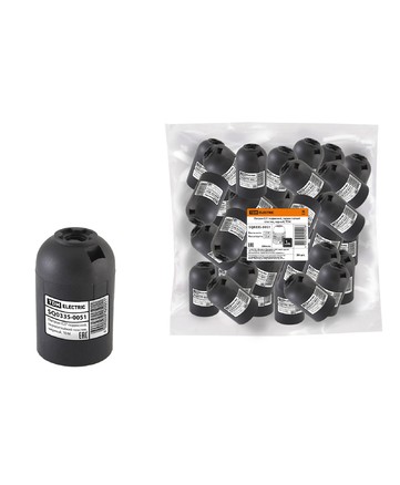 Патрон Е27 подвесной, термостойкий пластик, черный, , TDM арт. SQ0335-0051