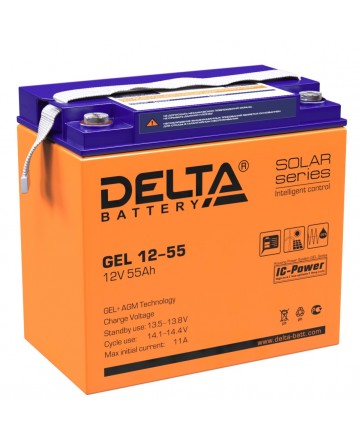 Аккумуляторная батарея свинцово-кислотная Delta GEL 12-55 арт. Delta GEL 12-55